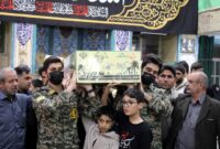 پیکر شهید گمنام میهمان هیئت شیفتگان حضرت علی‌اکبر(ع) قم